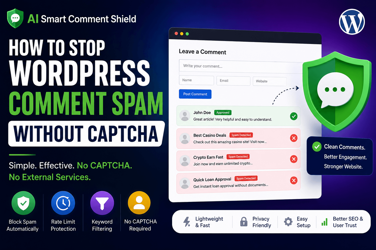 how to stop wordpress comment spam